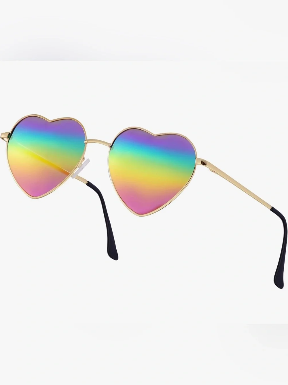 Heart Shaped Sunglasses for Women, Metal Frame Heart Glasses
